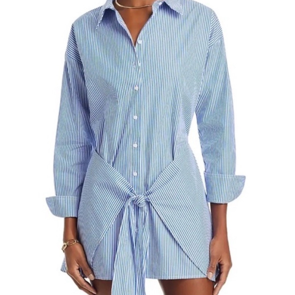 Lucy Paris Blue and White Striped Blouse